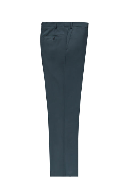 Petrol Klasik Yünlü Kumaş Pantolon