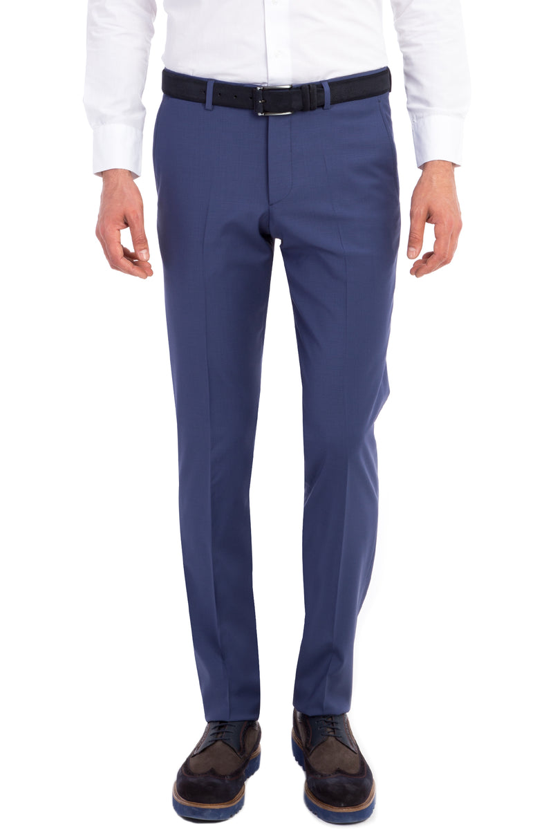 Koyu Mavi Yünlü Klasik Kumaş Pantolon