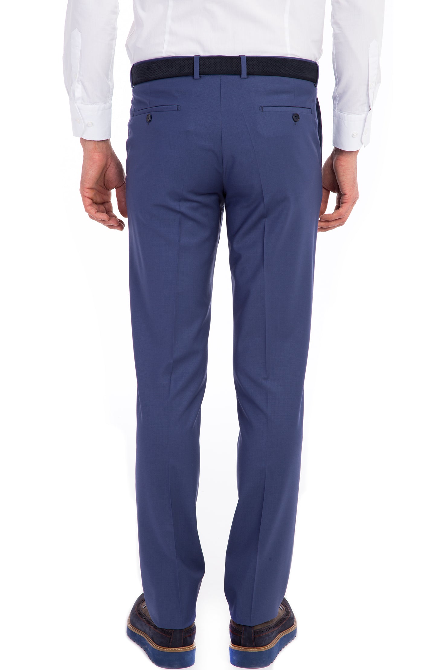 Koyu Mavi Yünlü Klasik Kumaş Pantolon