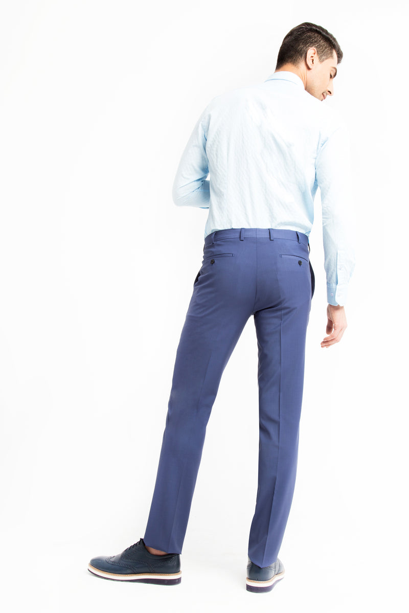 Koyu Mavi İtalyan Yünlü Klasik Kumaş Pantolon