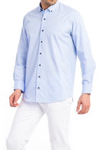 Açık Mavi Ak Wb Ekose Spor Gömlek