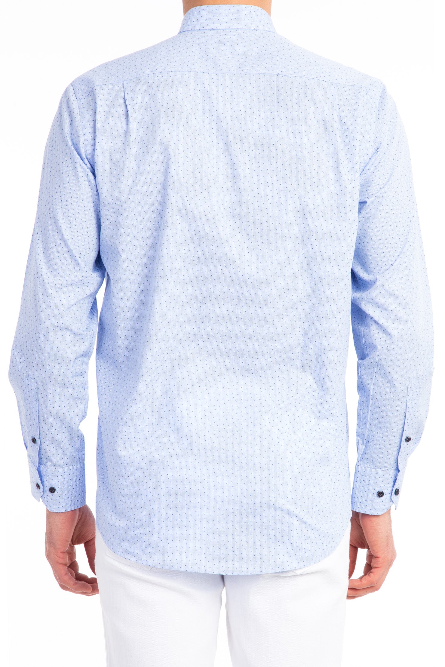 Açık Mavi Ak Wb Ekose Spor Gömlek