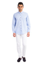 Açık Mavi Ak Wb Ekose Spor Gömlek