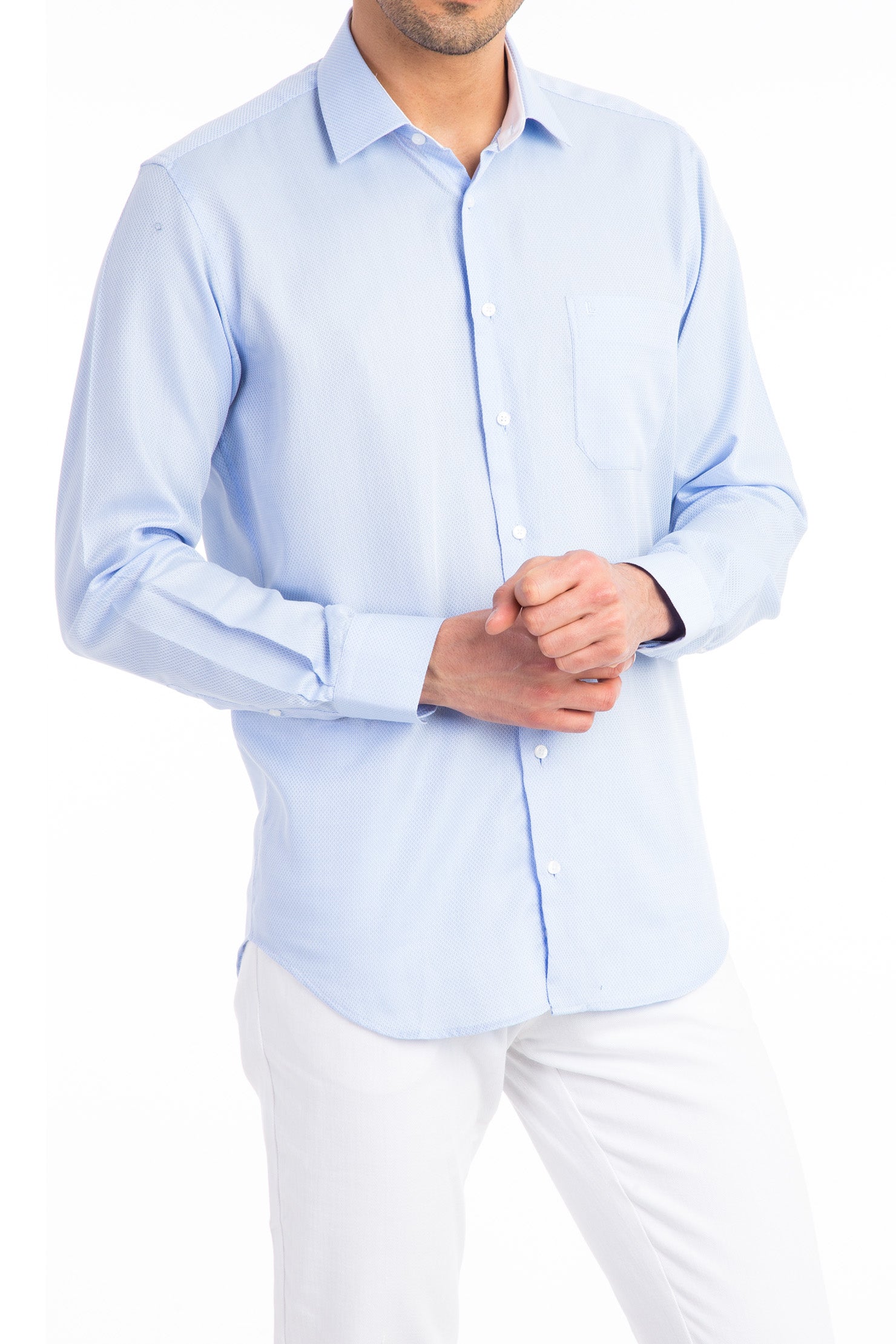 Açık Mavi A.K Kz Klasik Armürlü Göm