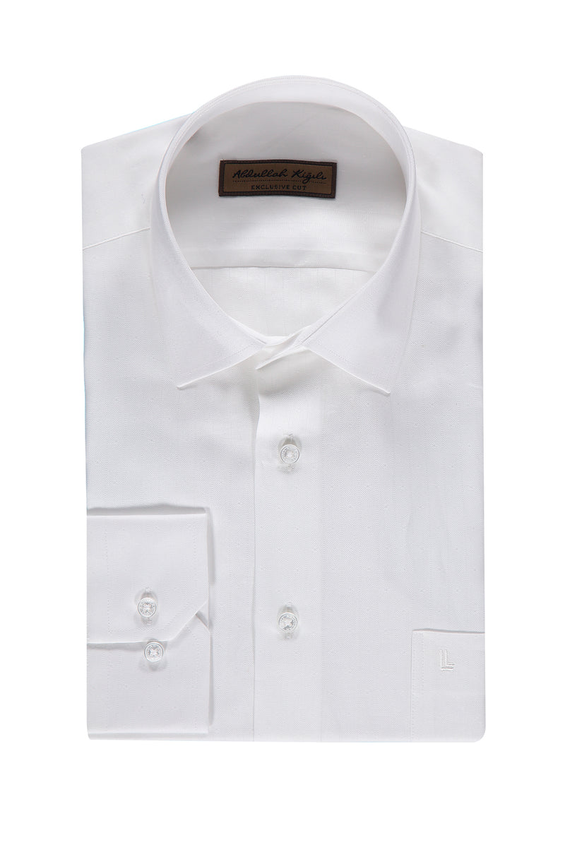 Beyaz Cn Armürlü Klasik Gömlek