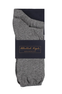 Füme Gri 2'li Düz Çorap Seti
