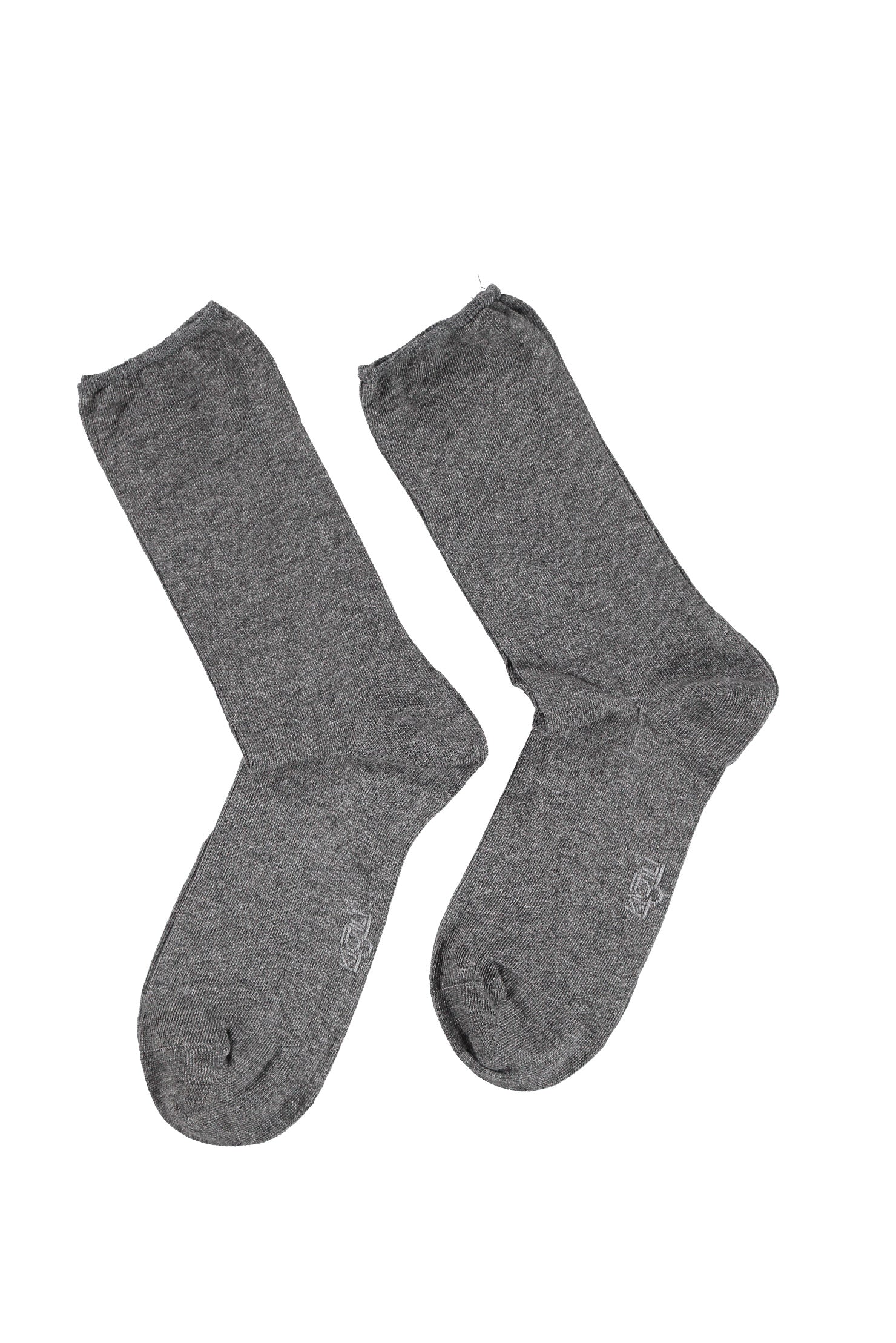 Füme Gri 2'li Düz Çorap Seti
