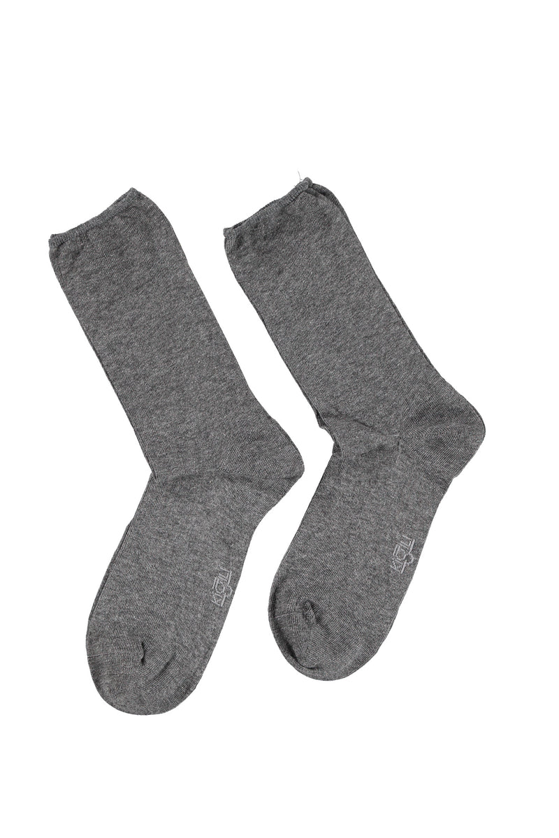 Füme Gri 2'li Düz Çorap Seti