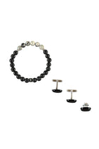 Krem 3'lü Bileklik & Rozet & Kol Düğmesi Seti