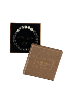 Krem 3'lü Bileklik & Rozet & Kol Düğmesi Seti