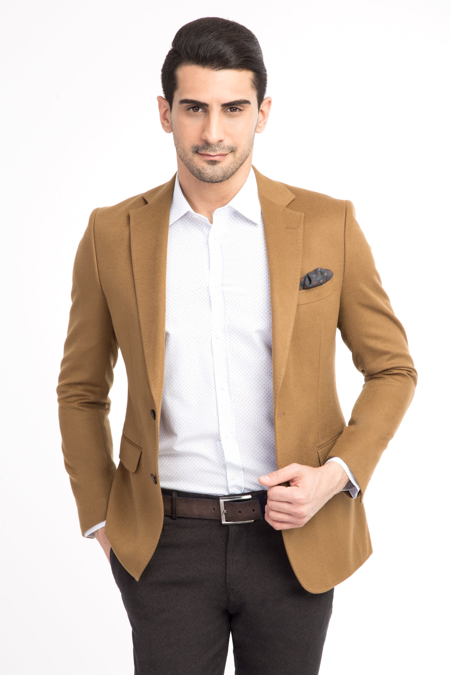 Açık Kahve - Camel İtalyan Kaşmir Ceket