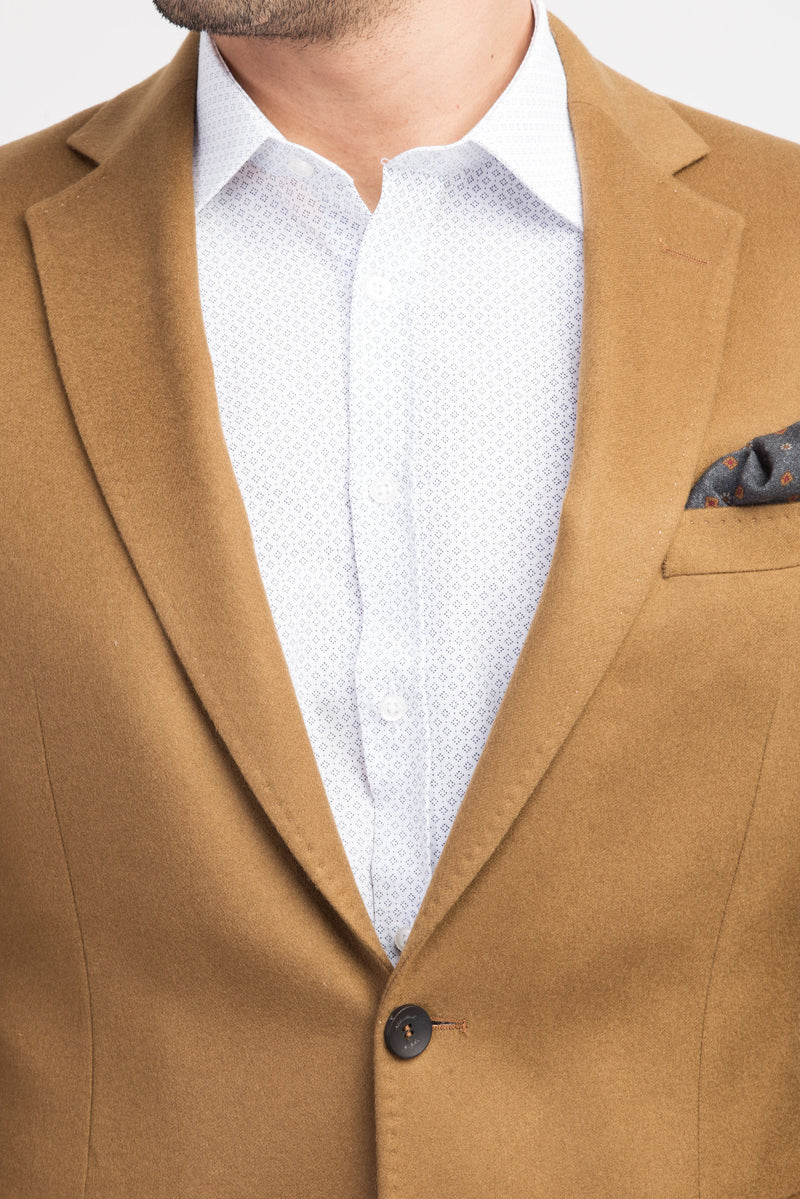 Aç?k Kahve - Camel 6 Drop Regular Fit Standart Kesim Ceket-Abdullah Ki??l?