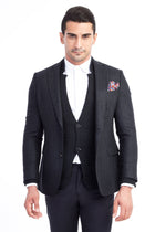 Füme Gri Kaşmir Desenli Ceket