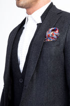 Füme Gri Kaşmir Desenli Ceket