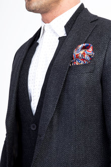 Füme Gri Kaşmir Desenli Ceket