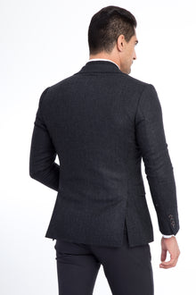 Füme Gri Kaşmir Desenli Ceket