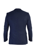 Koyu Mavi Regular Fit Kaşmir Desenli Ceket