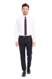 Lacivert 4 Drop Relaxed Fit Rahat Kesim Klasik Kuma? Pantolon-Abdullah Ki??l?
