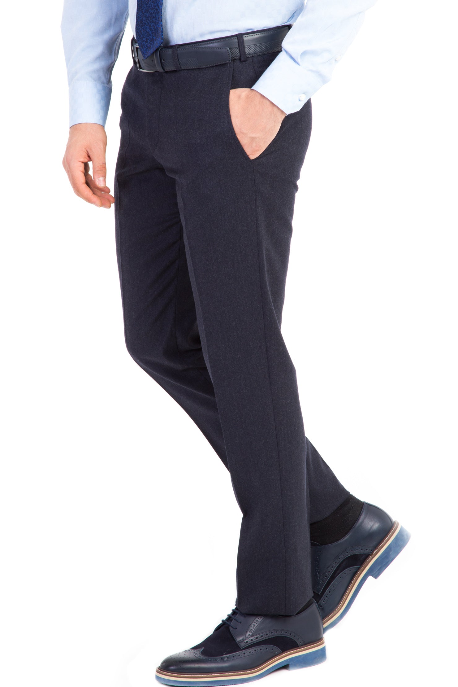 Koyu Mavi 4 Drop Relaxed Fit Rahat Kesim Klasik Kuma? Pantolon-Abdullah Ki??l?