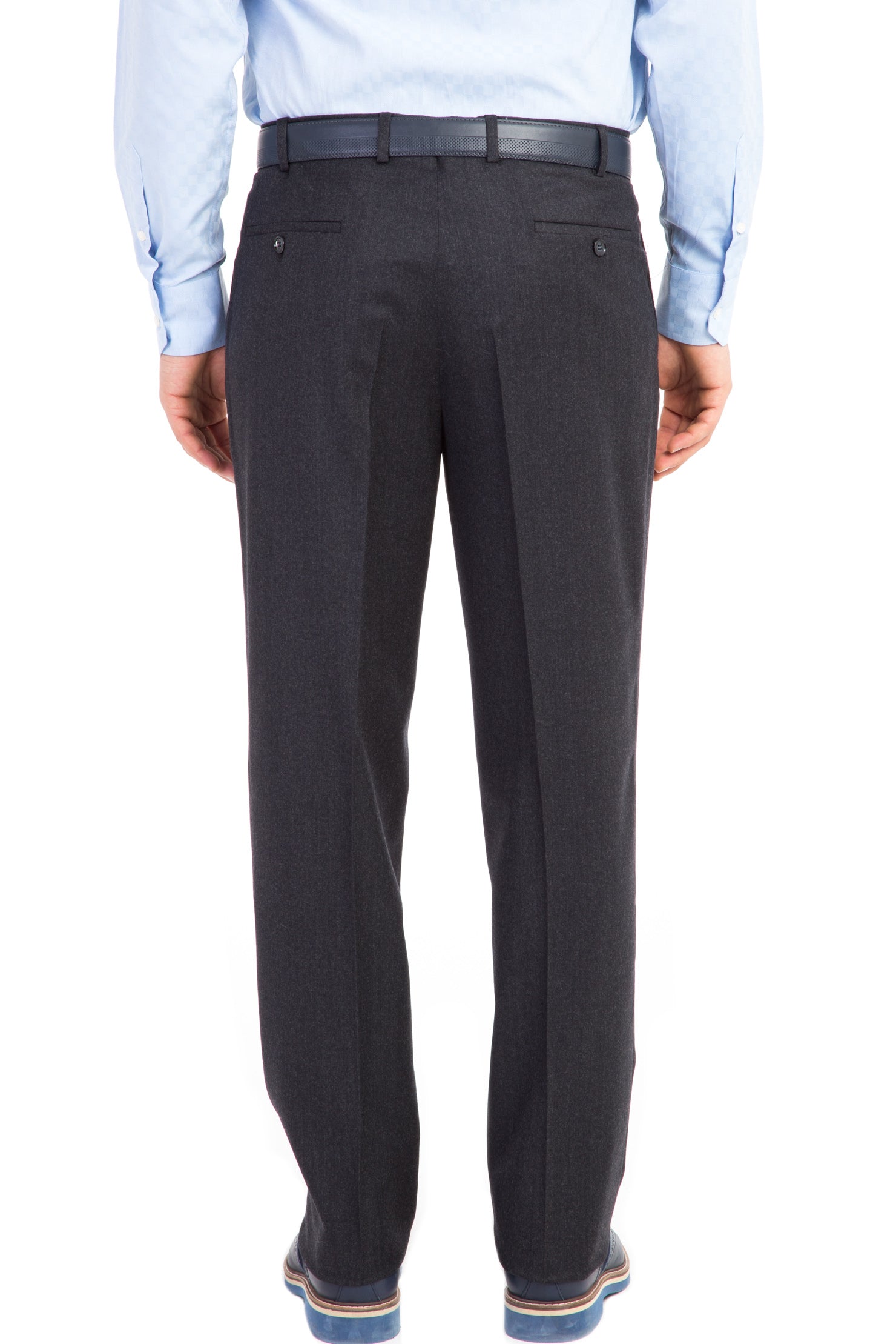 Antrasit Regular Fit Yün Flanel Kumaş Pantolon