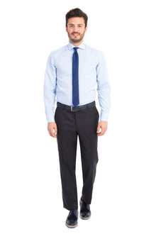 Antrasit Regular Fit Yün Flanel Kumaş Pantolon