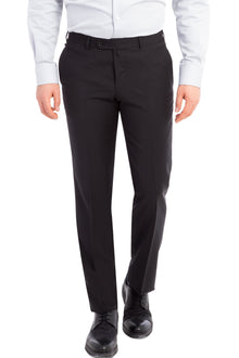 Siyah Slim Fit Dar Kesim Yün Kumaş Pantolon