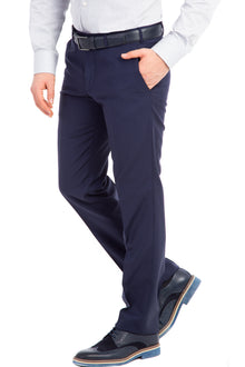 Koyu Mavi Slim Fit Dar Kesim Yün Kumaş Pantolon