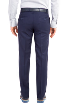 Koyu Mavi Slim Fit Dar Kesim Yün Kumaş Pantolon