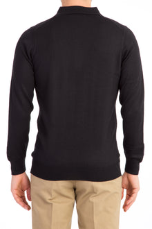 Siyah Düz Polo Yaka Triko