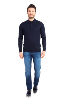 Lacivert Düz Polo Yaka Triko
