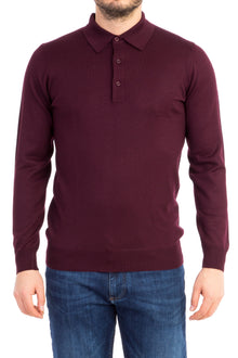 Bordo Düz Polo Yaka Triko