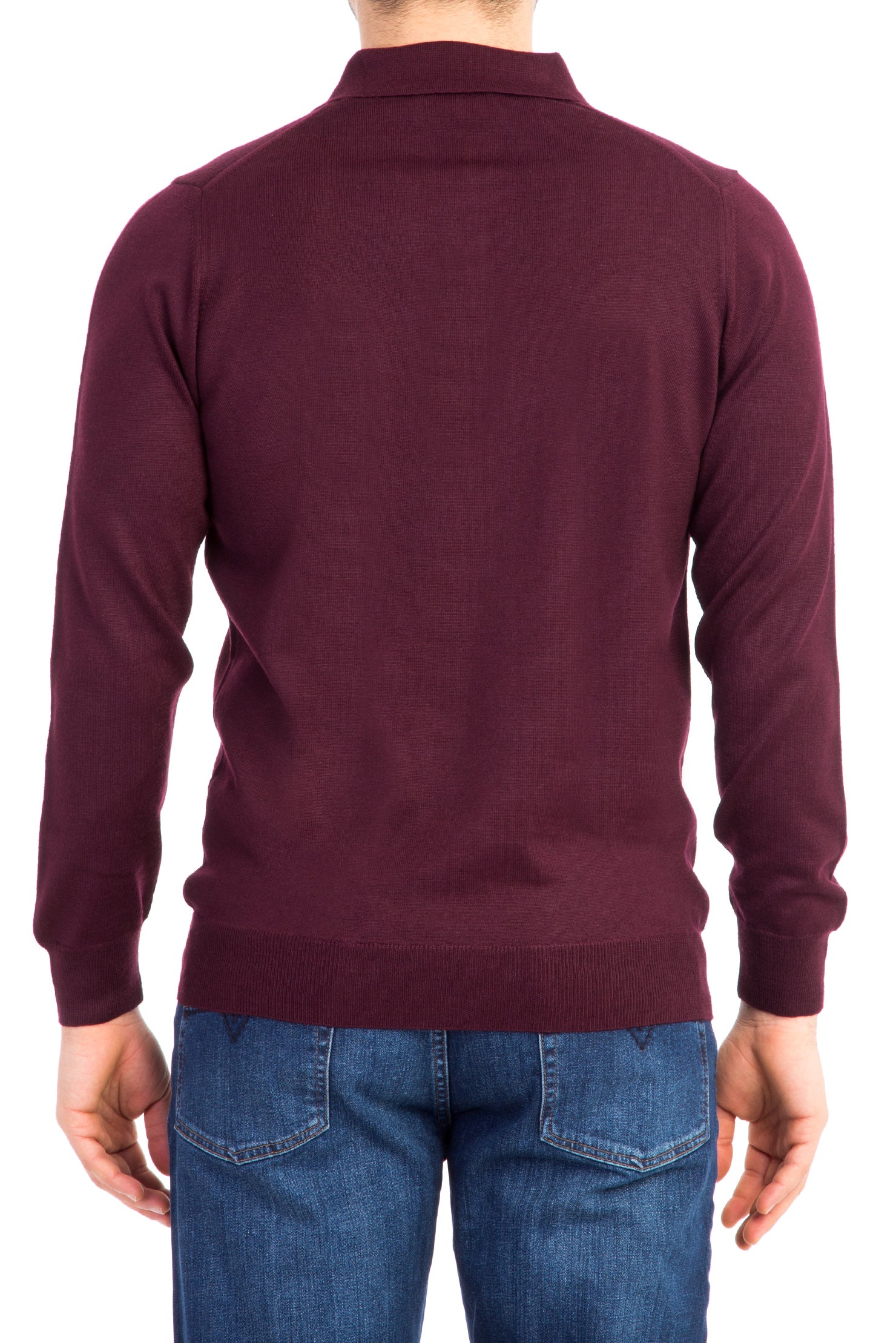 Bordo Düz Polo Yaka Triko