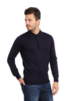 Mor Düz Polo Yaka Triko