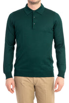 Koyu Yesil Düz Polo Yaka Triko