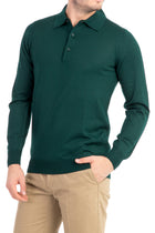 Koyu Yesil Düz Polo Yaka Triko