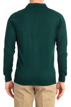 Koyu Yesil Düz Polo Yaka Triko