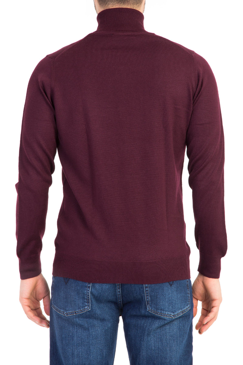 Bordo Düz Tam Balıkçı Yaka Tr