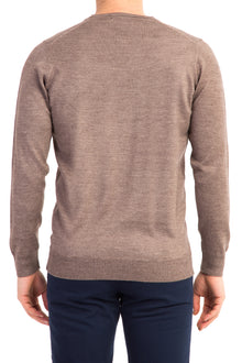 Vizon V Yaka Slim Fit Dar Kesim Yünlü Triko Kazak