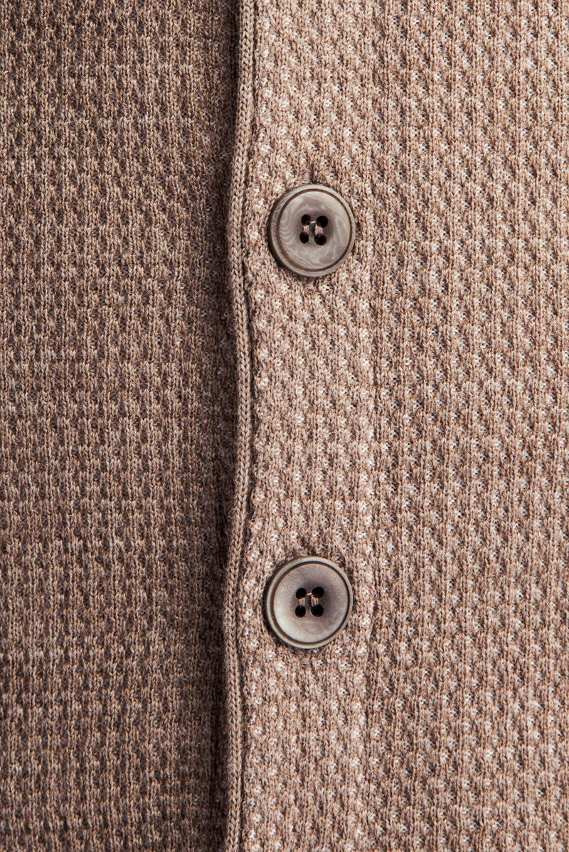 Bej Düğmeli Yünlü Yelek