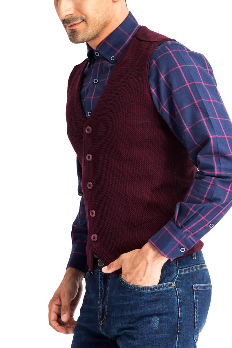 Bordo Desenli Sfıt Yelek