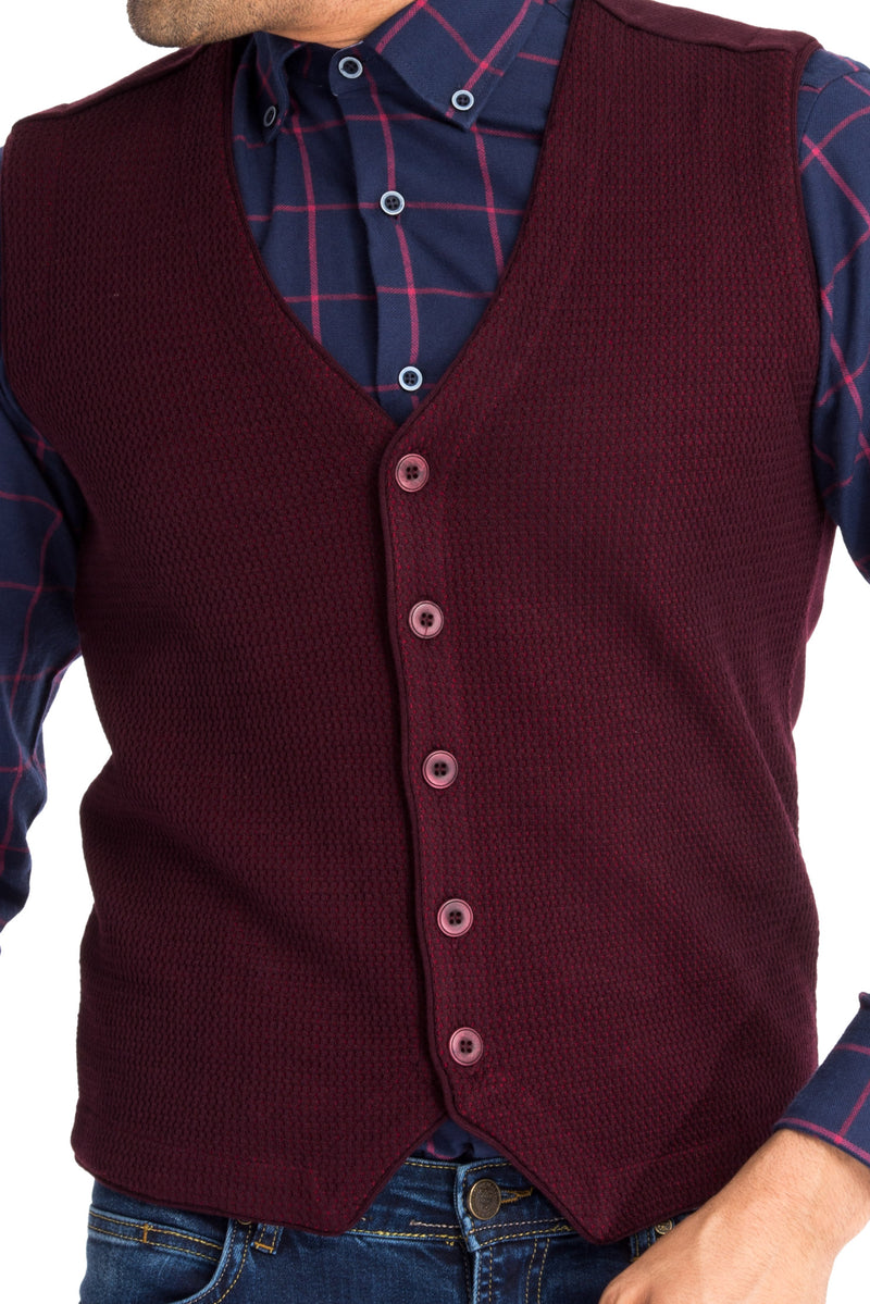 Bordo Desenli Sfıt Yelek