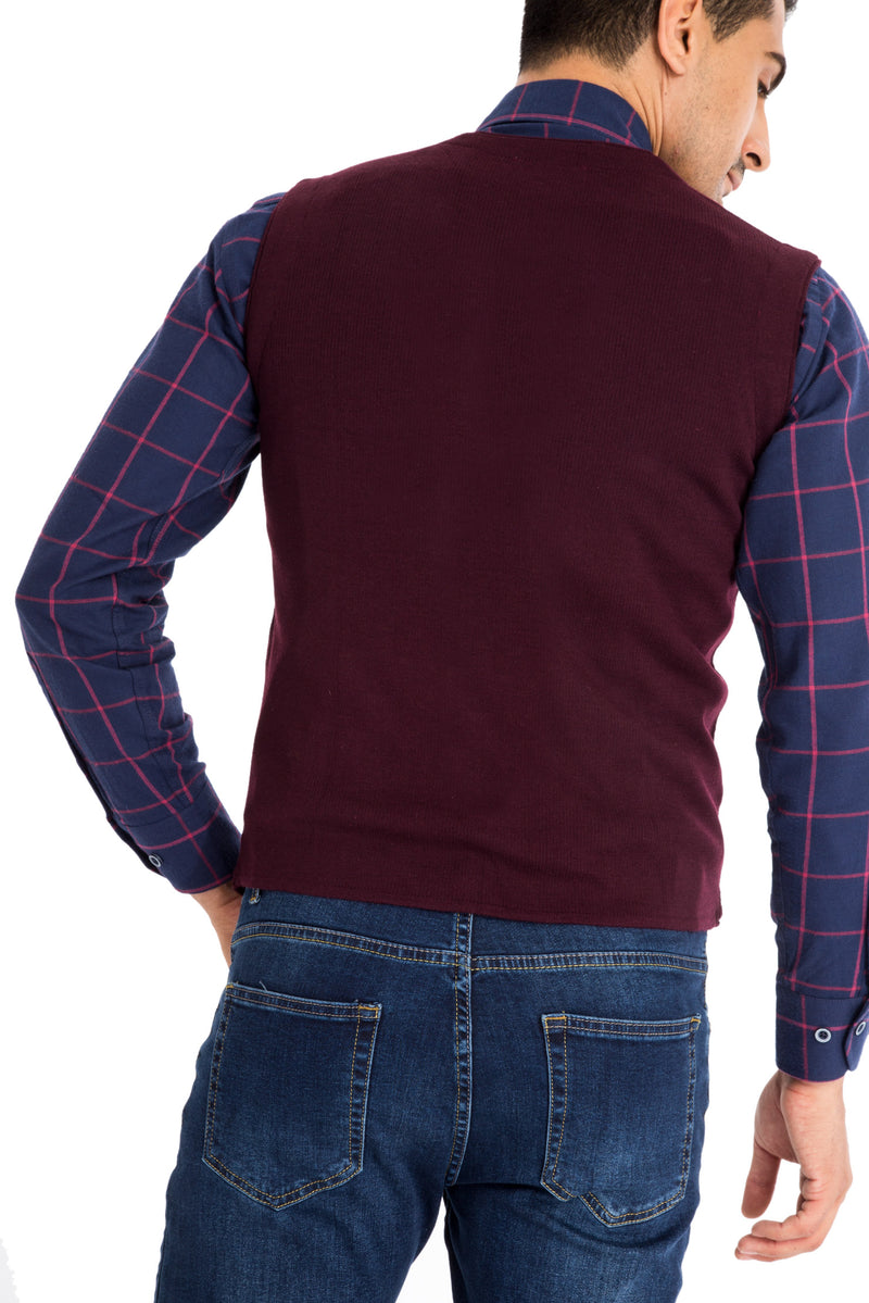 Bordo Desenli Sfıt Yelek