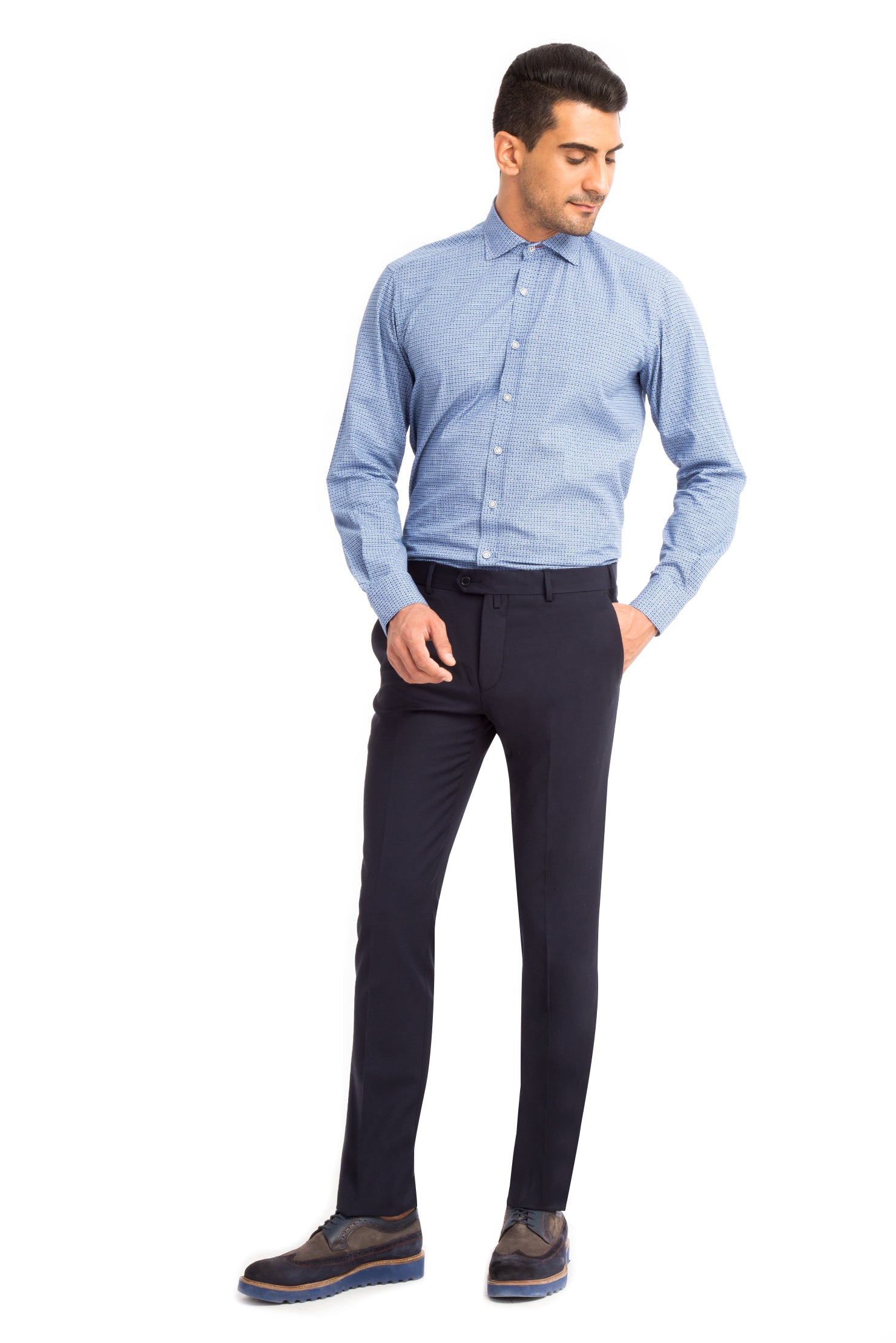 Lacivert 4 Drop Relaxed Fit Rahat Kesim Açk.?p.Düz Pantolon-Abdullah Ki??l?