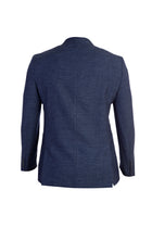 Lacivert ?talyan 7 Drop Slim Fit Dar Kesim Yünlü Desenli Ceket-Abdullah Ki??l?