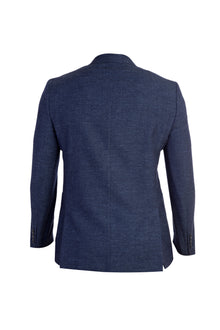 Lacivert ?talyan 7 Drop Slim Fit Dar Kesim Yünlü Desenli Ceket-Abdullah Ki??l?