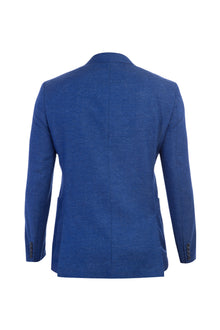 Mavi ?talyan Yünlü Desenli 7 Drop Slim Fit Dar Kesim Ceket-Abdullah Ki??l?