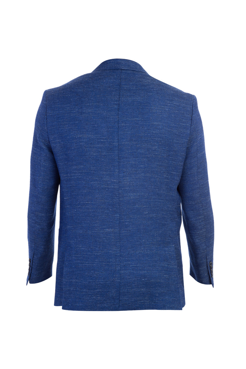 Koyu Mavi İtalyan Yünlü Desenli Ceket