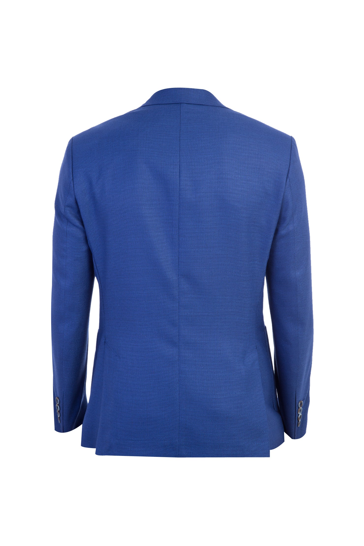 Koyu Mavi Slim Fit Dar Kesim İtalyan Desenli Yün Ceket