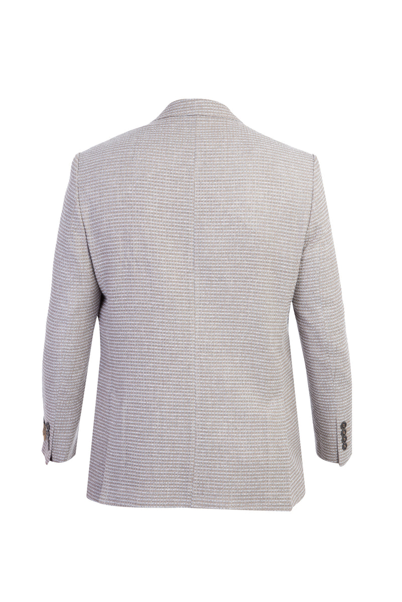 Bej İtalyan Yünlü Desenli Ceket