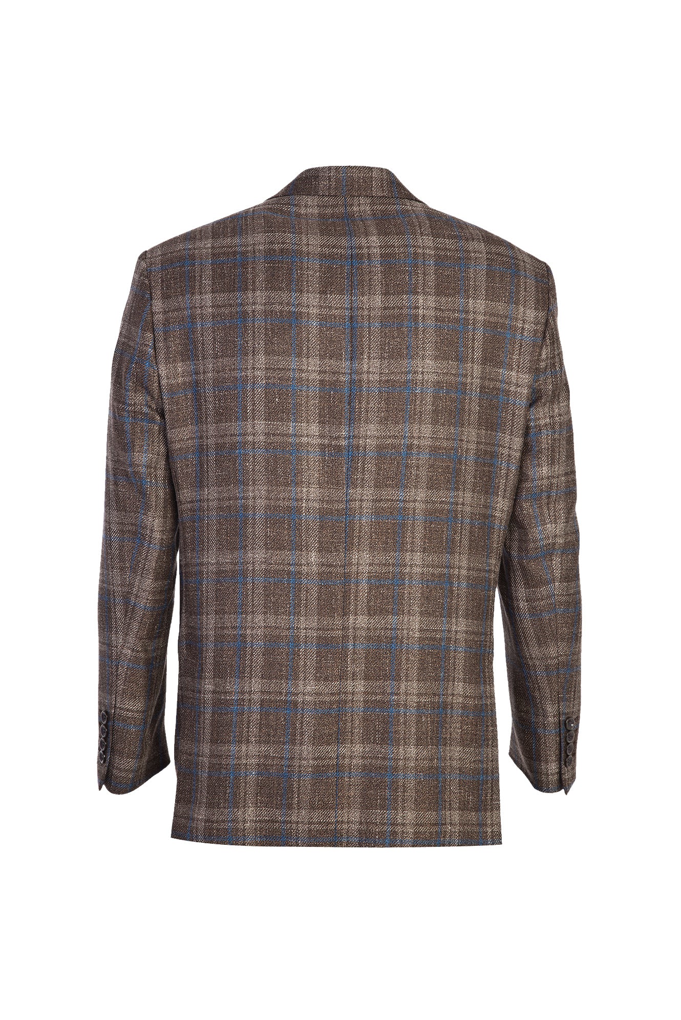 Kahve İtalyan Yünlü Ekose Klasik Ceket